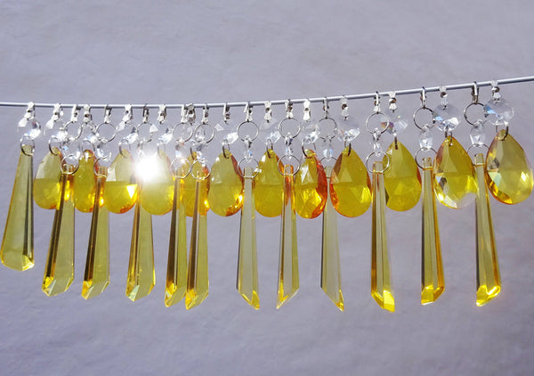 20 Cut Glass Orange Topaz Chandelier Drops Crystals Beads Droplets Light Lamp Parts 16