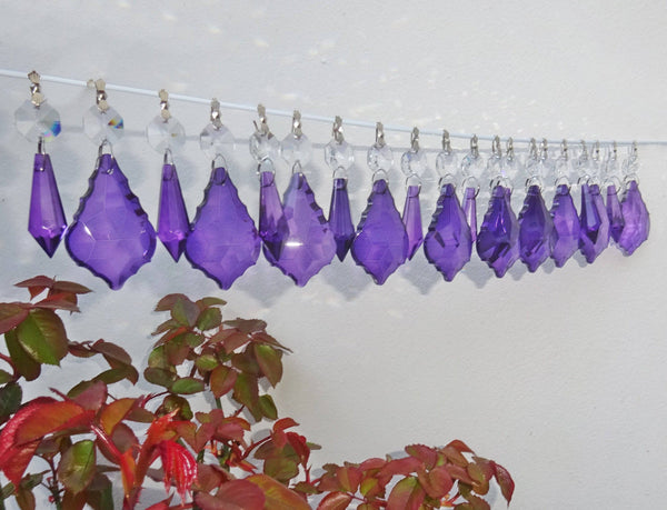 20 Purple Chandelier Cut Glass Drops Crystals Beads Droplets Lamp Light Parts Prisms 17