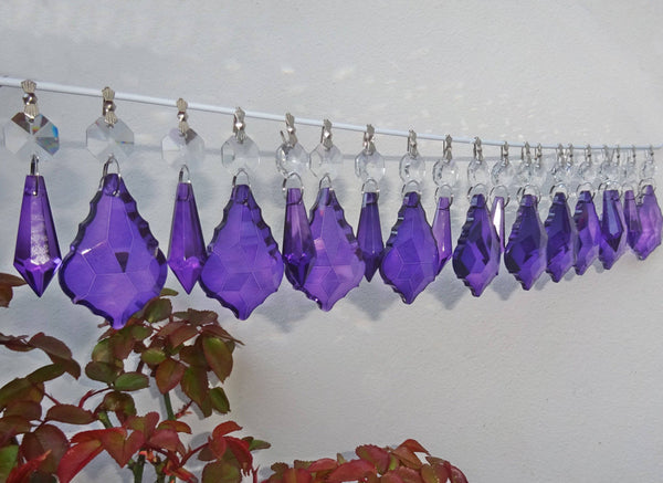 20 Purple Chandelier Cut Glass Drops Crystals Beads Droplets Lamp Light Parts Prisms 12