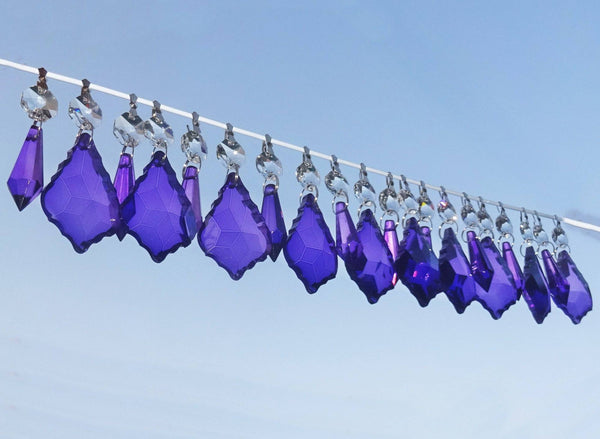 20 Purple Chandelier Cut Glass Drops Crystals Beads Droplets Lamp Light Parts Prisms 13