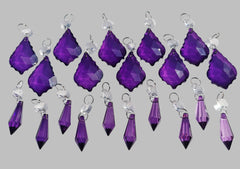 20 Purple Chandelier Cut Glass Drops Crystals Beads Droplets Lamp Light Parts Prisms