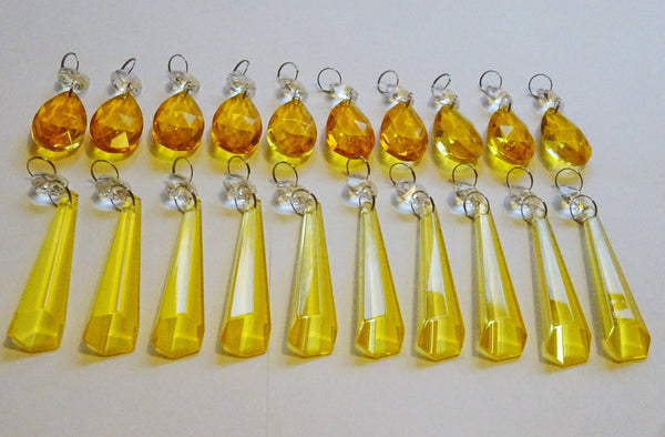 20 Cut Glass Orange Topaz Chandelier Drops Crystals Beads Droplets Light Lamp Parts 13