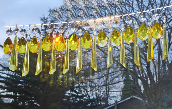 20 Cut Glass Orange Topaz Chandelier Drops Crystals Beads Droplets Light Lamp Parts 8