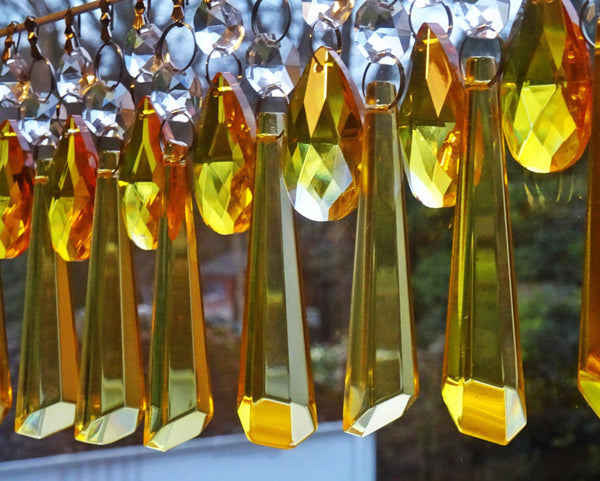 20 Cut Glass Orange Topaz Chandelier Drops Crystals Beads Droplets Light Lamp Parts 6