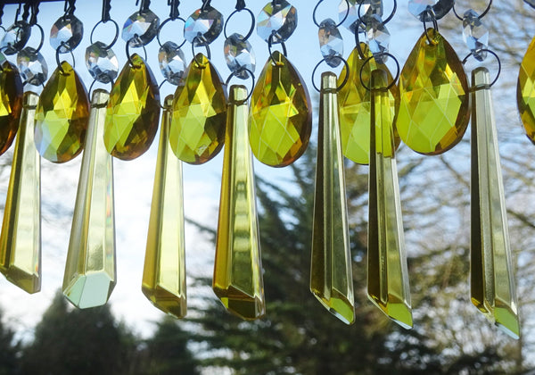 20 Cut Glass Orange Topaz Chandelier Drops Crystals Beads Droplets Light Lamp Parts 12
