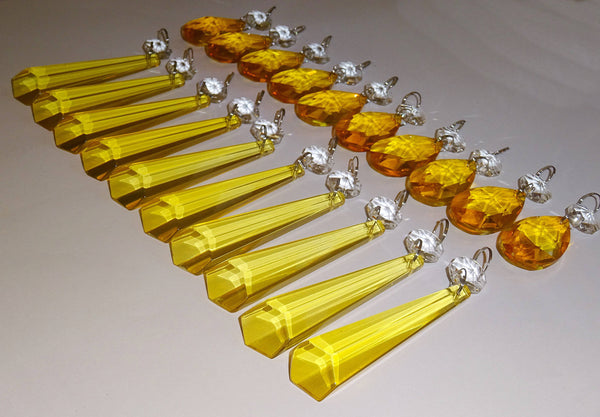 20 Cut Glass Orange Topaz Chandelier Drops Crystals Beads Droplets Light Lamp Parts 5