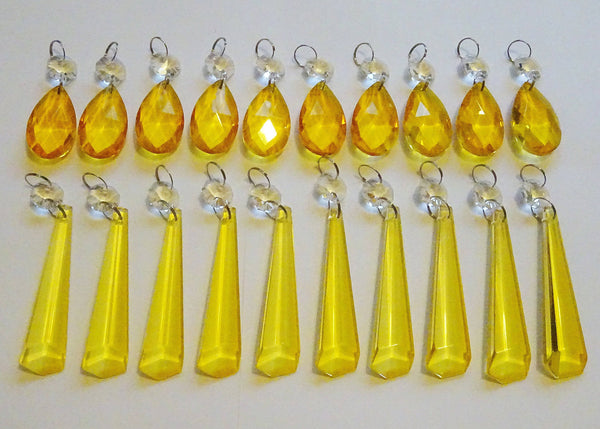 20 Cut Glass Orange Topaz Chandelier Drops Crystals Beads Droplets Light Lamp Parts 2