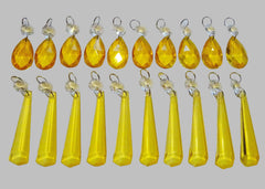 20 Cut Glass Orange Topaz Chandelier Drops Crystals Beads Droplets Light Lamp Parts
