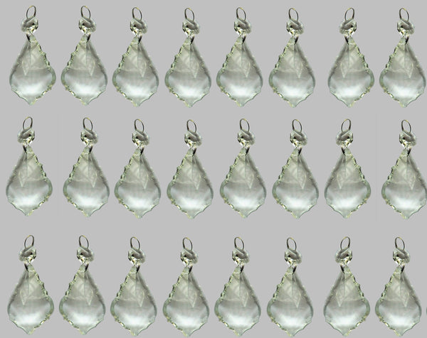 Clear Cut Glass Leaf 50 mm 2" Chandelier Crystals Drops Beads Transparent Droplets 10