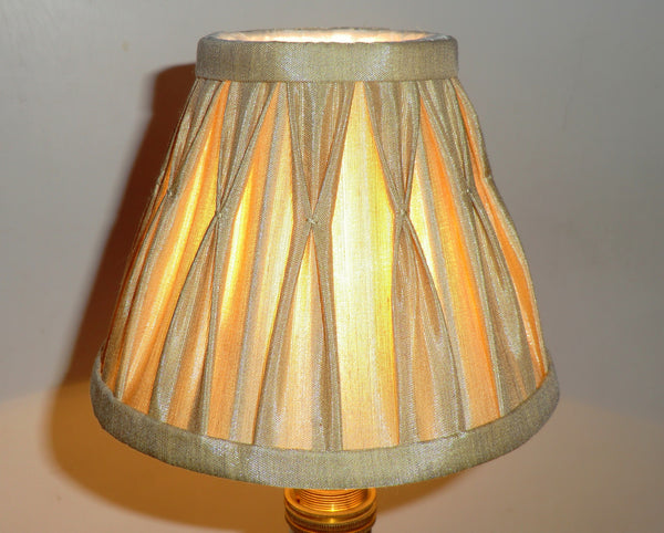 Antique Gold Clip On Candle Lampshade 6 Inch Chandelier Shade Pleated 4