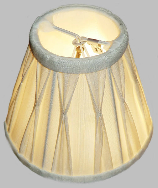 Cream Clip On Bulb Candle Lampshade 6 Inch Chandelier Shade Pleated Poly Silk 6