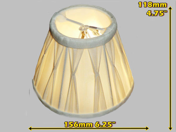 Cream Clip On Bulb Candle Lampshade 6 Inch Chandelier Shade Pleated Poly Silk 1