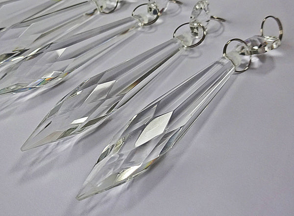 12 Clear 76 mm 3" Icicle Chandelier Crystals Drops Beads Droplets Christmas Decorations 3