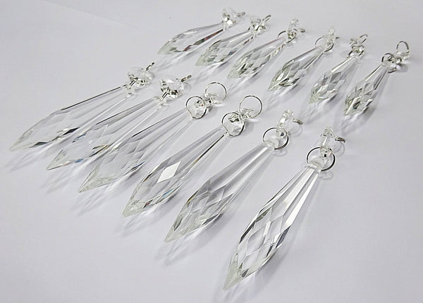 12 Clear 76 mm 3" Icicle Chandelier Crystals Drops Beads Droplets Christmas Decorations 5