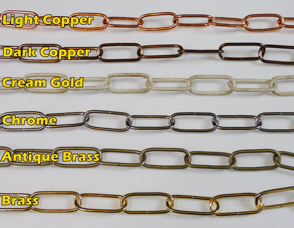 Metal Chandelier or Pendant Light Chain 0.97m 4cm Links Cream Gold 5