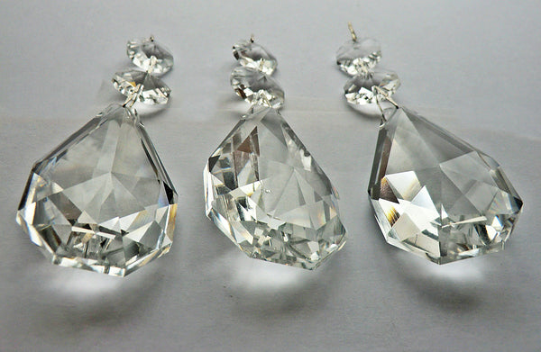 Clear XL Square Oval 62 mm / 2.5" Chandelier Crystals Cut Glass Drops Facet Prisms Chain Droplets 6