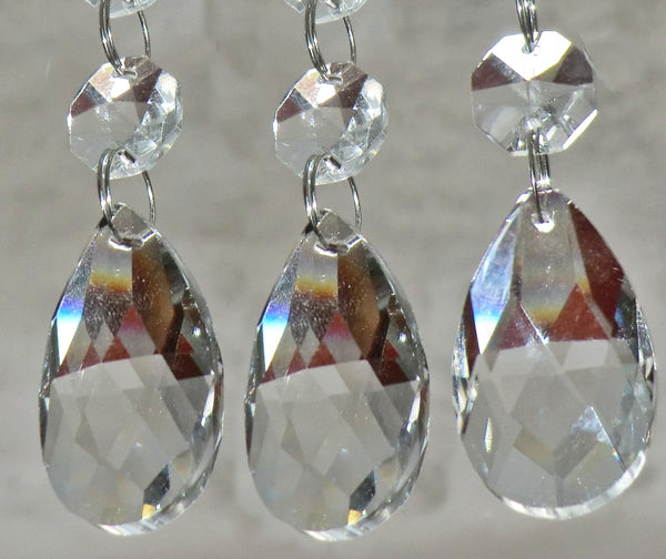 Clear Cut Glass Oval 37 mm / 1.5 inch Chandelier Crystals Drops Almond Beads Droplets Prisms Transparent 2