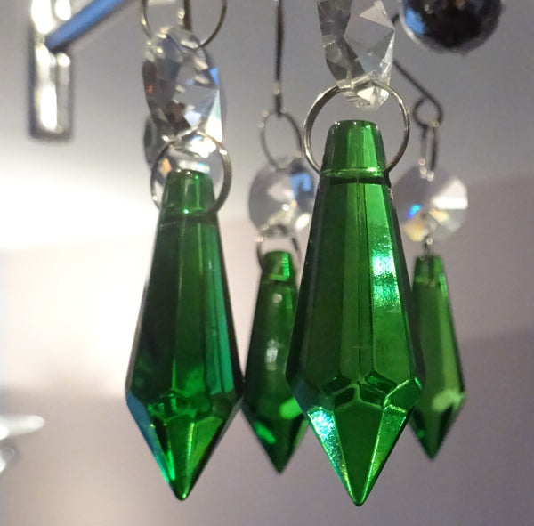 24 Chandelier Drops Mix 6 Designs Colours Cut Glass Crystals Beads Prisms Droplets Lamp Light Parts 5
