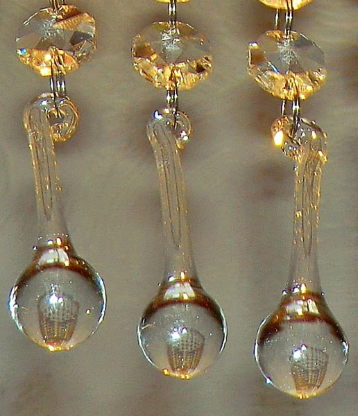 24 Aurora Borealis AB & Clear Pastel Chandelier Drops Cut Glass Crystals Bundle Droplets Beads - Seear Lights