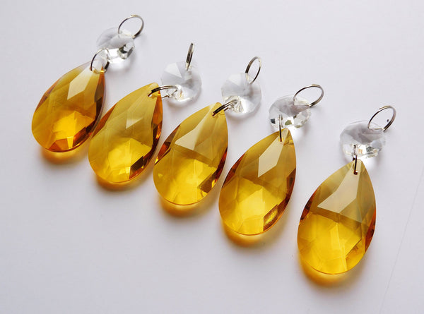 1 Orange Cut Glass Oval 37 mm 1.5" Chandelier Crystals Drops Beads Droplets Light Parts 4