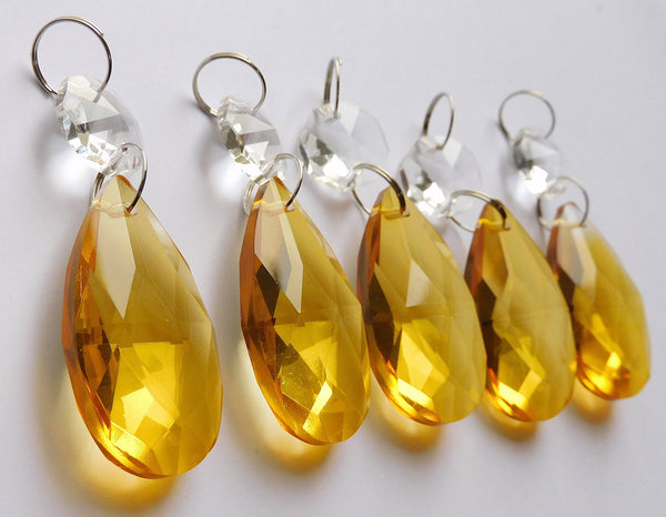 1 Orange Cut Glass Oval 37 mm 1.5" Chandelier Crystals Drops Beads Droplets Light Parts 2