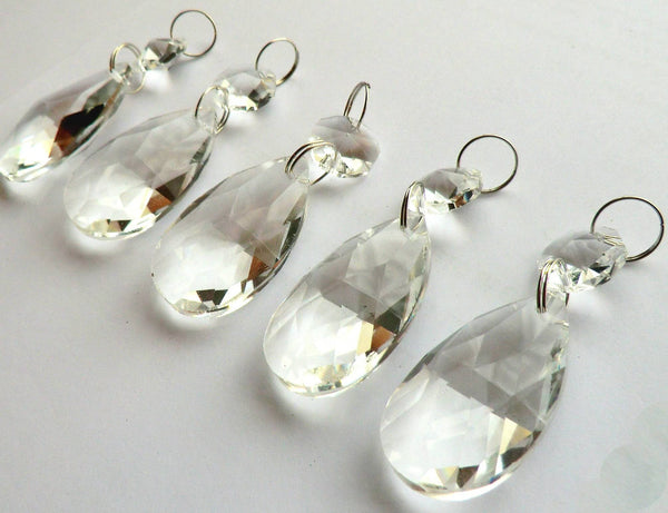 Clear Cut Glass Oval 37 mm 1.5" Chandelier Crystals Drops Beads Droplets Transparent 2