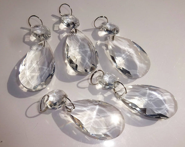 Clear Cut Glass Oval 37 mm 1.5" Chandelier Crystals Drops Beads Droplets Transparent 5