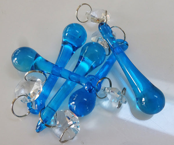 Teal Blue Cut Glass Orbs 53 mm 2" Chandelier Crystals Droplets Beads Drops Lamp Light Parts 4