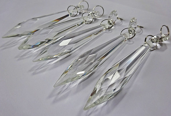 Clear 76 mm / 3" Pointed Icicles Chandelier Crystals Cut Glass Drops Beads Prisms Droplets Antique Specification 3