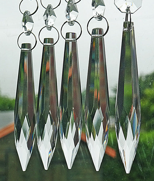 Clear 76 mm / 3" Pointed Icicles Chandelier Crystals Cut Glass Drops Beads Prisms Droplets Antique Specification 4