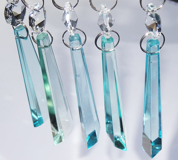 25 Chandelier Drops Light Pastel Colours Crystals Beads Cut Glass Pendant Droplets Lamp Parts 8