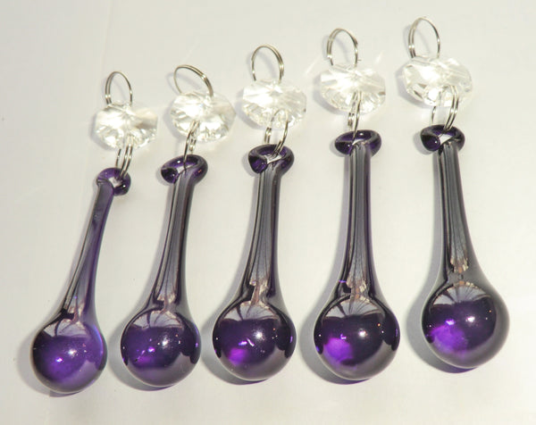 Purple Cut Glass Orbs 53 mm 2" Chandelier Crystals Droplets Beads Drops Lamp Parts 7
