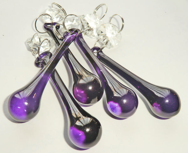 Purple Cut Glass Orbs 53 mm 2" Chandelier Crystals Droplets Beads Drops Lamp Parts 2