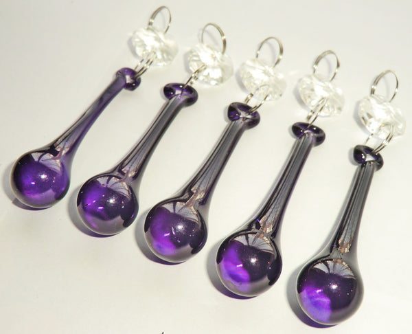 Purple Cut Glass Orbs 53 mm 2" Chandelier Crystals Droplets Beads Drops Lamp Parts 5