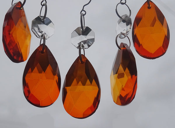 24 Chandelier Drops Mix 6 Designs Colours Cut Glass Crystals Beads Prisms Droplets Lamp Light Parts 10