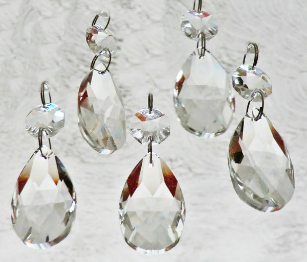 Clear Cut Glass Oval 37 mm 1.5" Chandelier Crystals Drops Beads Droplets Transparent 2