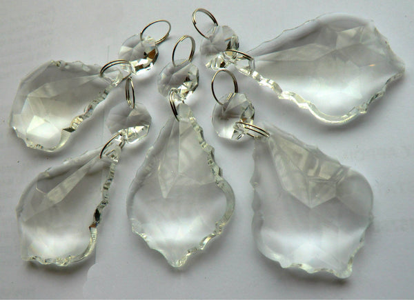 Clear Cut Glass Leaf 50 mm 2" Chandelier Crystals Drops Beads Transparent Droplets 2