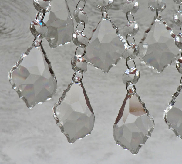 Clear Cut Glass Leaf 50 mm 2" Chandelier Crystals Drops Beads Transparent Droplets 3
