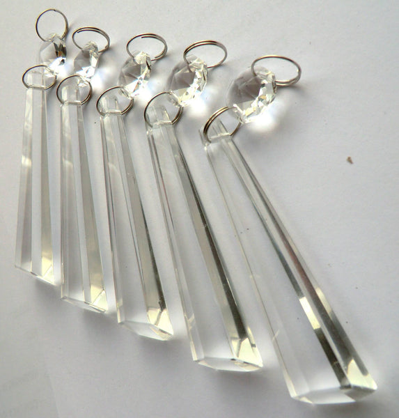 Clear Cut Glass Icicles 72 mm 3" Chandelier Crystals Drops Beads Droplets Transparent 3