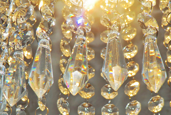 1 Clear Glass Torpedo 37 mm 1.5" Chandelier Crystals Transparent Drops Beads Droplets Light Parts - Seear Lights