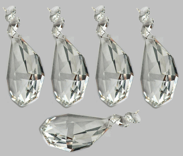 Clear XL Square Oval 62 mm / 2.5" Chandelier Crystals Cut Glass Drops Facet Prisms Chain Droplets 2