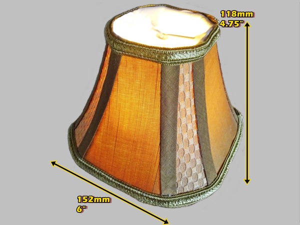 Square Gold Clip On Bulb Candle Lampshade 6' Diameter Chandelier Shade Regal Classic 1