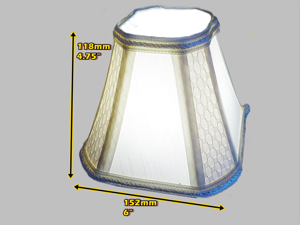 Square Cream Clip On Candle Lampshade 6' Diameter Chandelier Shade Regal Classic 1