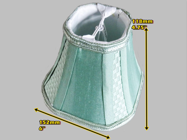 Square Sage Green Clip On Candle Lampshade 6' Diameter Chandelier Shade Regal Classic 2