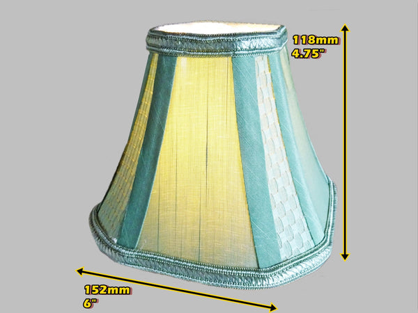 Square Sage Green Clip On Candle Lampshade 6' Diameter Chandelier Shade Regal Classic 1