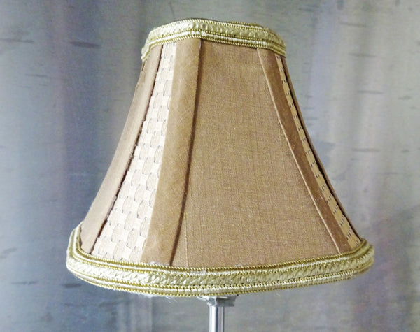 Square Gold Clip On Bulb Candle Lampshade 6' Diameter Chandelier Shade Regal Classic 3