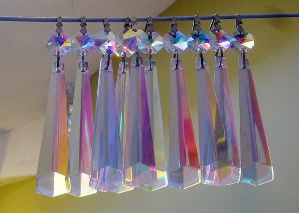 12 Aurora Borealis Icicles 72mm 3" Chandelier Crystals Drops Beads Droplets Christmas Decorations 10