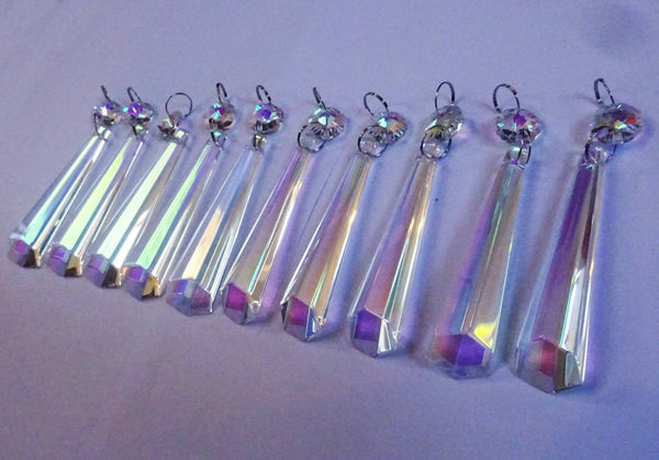 12 Aurora Borealis Icicles 72mm 3" Chandelier Crystals Drops Beads Droplets Christmas Decorations 7