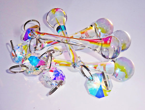 Aurora Borealis 53 mm 2" Orb Chandelier Cut Glass Crystals Drops Beads AB Droplets Light Parts 5