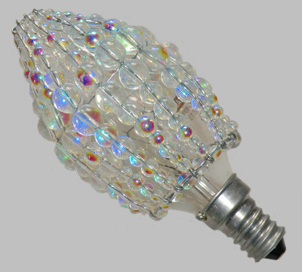 Chandelier Bead Candle Size Light Bulb Aurora Borealis AB Glass Cover Sleeve Lampshade Alternative Beaded 4